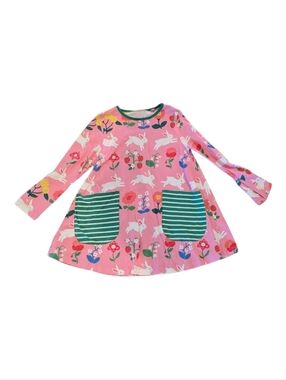 Mini Boden Spring Bunny Strawberry Floral Tunic Dress Sz 6/7